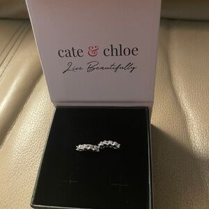 Cate & Chloe Bethany 18k White Gold Plated 15mm Hoop Earrings Swarovski Crystals